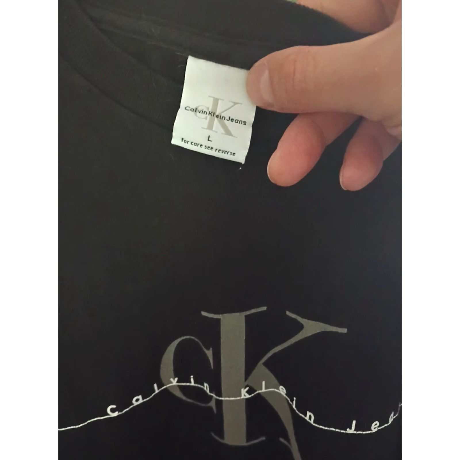 Calvin Klein VINTAGE Calvin Klein Jeans T-Shirt Black Crew Neck Short Sleeve Size L Logo Graphic Print Men 90s Size US L / EU 52-54 / 3 - 2 Thumbnail