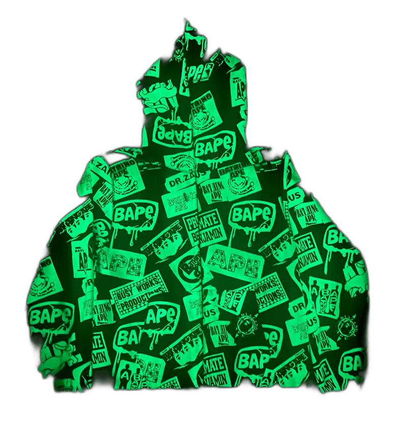 Bape Bape Glow in the Dark Hoodie Jacket Size US XL / EU 56 / 4 - 1 Thumbnail
