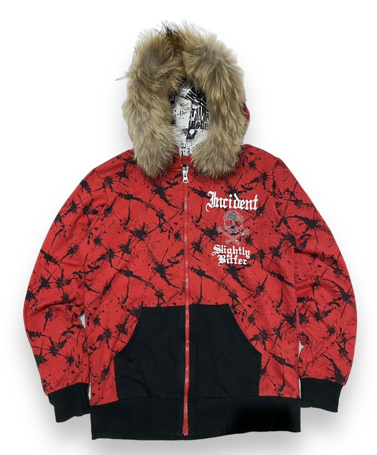If Six Was Nine × Le Grande Bleu (L.G.B.) × Yasuyuki Ishii Japanese Space Opera skull glitter poem Fur hoodie Size US M / EU 48-50 / 2 - 1 Thumbnail