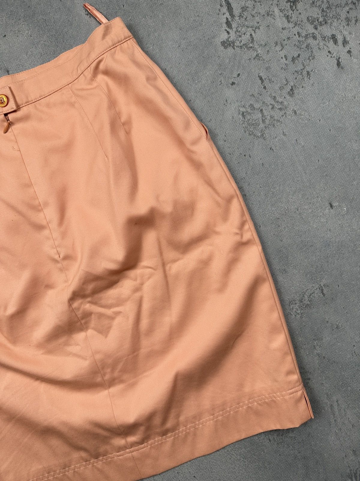 Escada Vintage Escada Peach Cotton Pencil Skirt Margaretha Ley Rare Size 28" / US 6 / IT 42 - 8 Thumbnail
