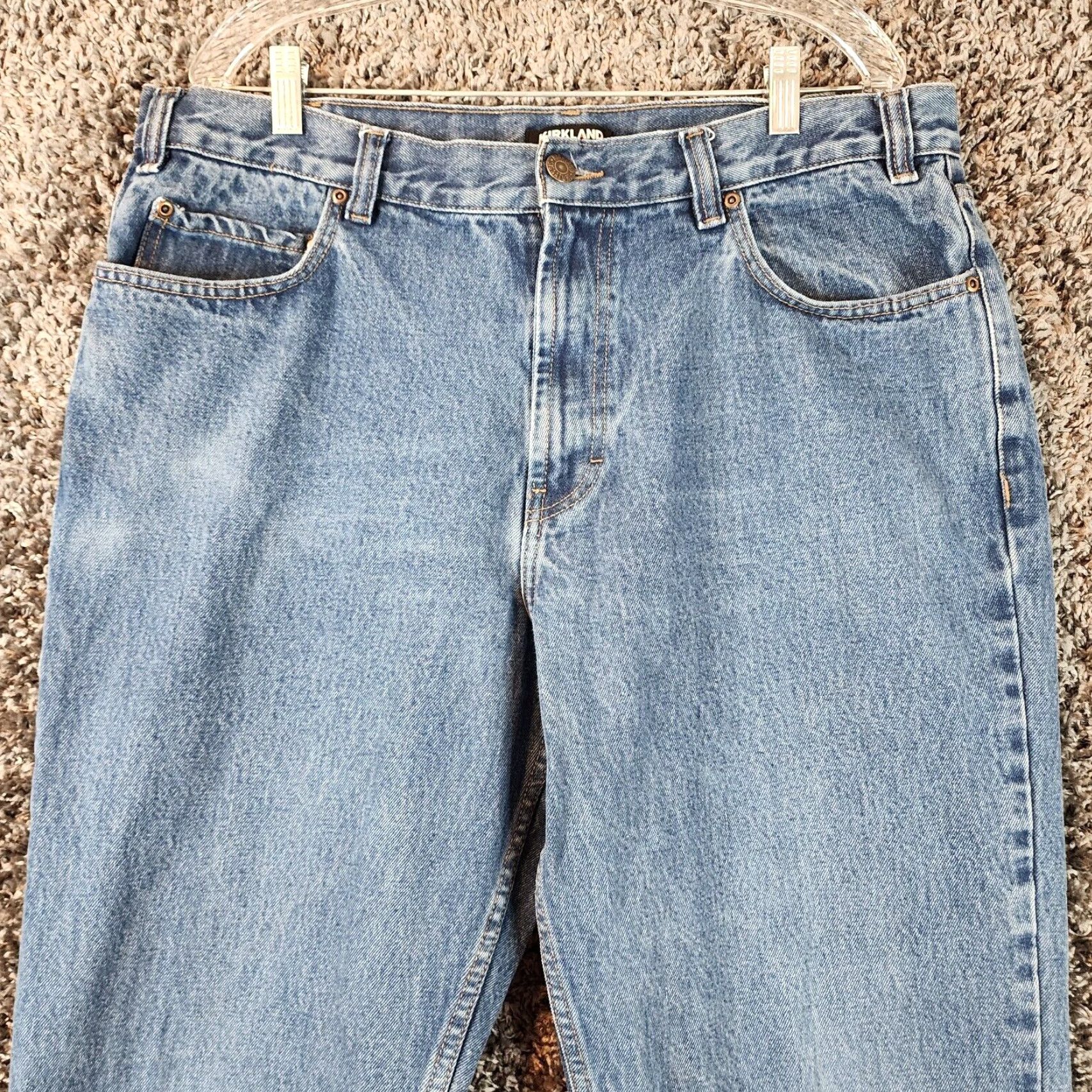 Vintage Mens Straight Blue Jeans Kirkland 38x34 Regular Size US 38 / EU 54 - 2 Thumbnail