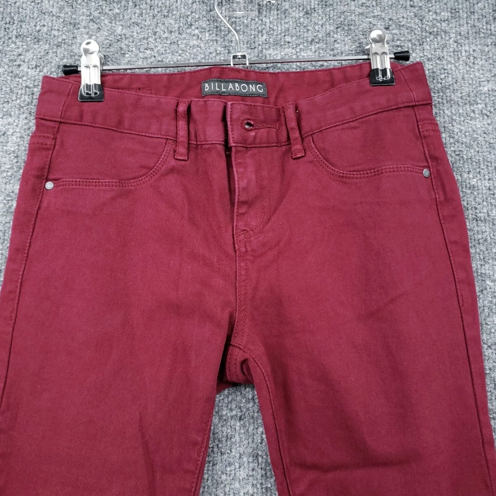 Billabong Billabong Pants Womens 26 Red Peddler Jegging Low Rise Flat Front Cotton Blend Size 26" / US 2 / IT 38 - 5 Thumbnail