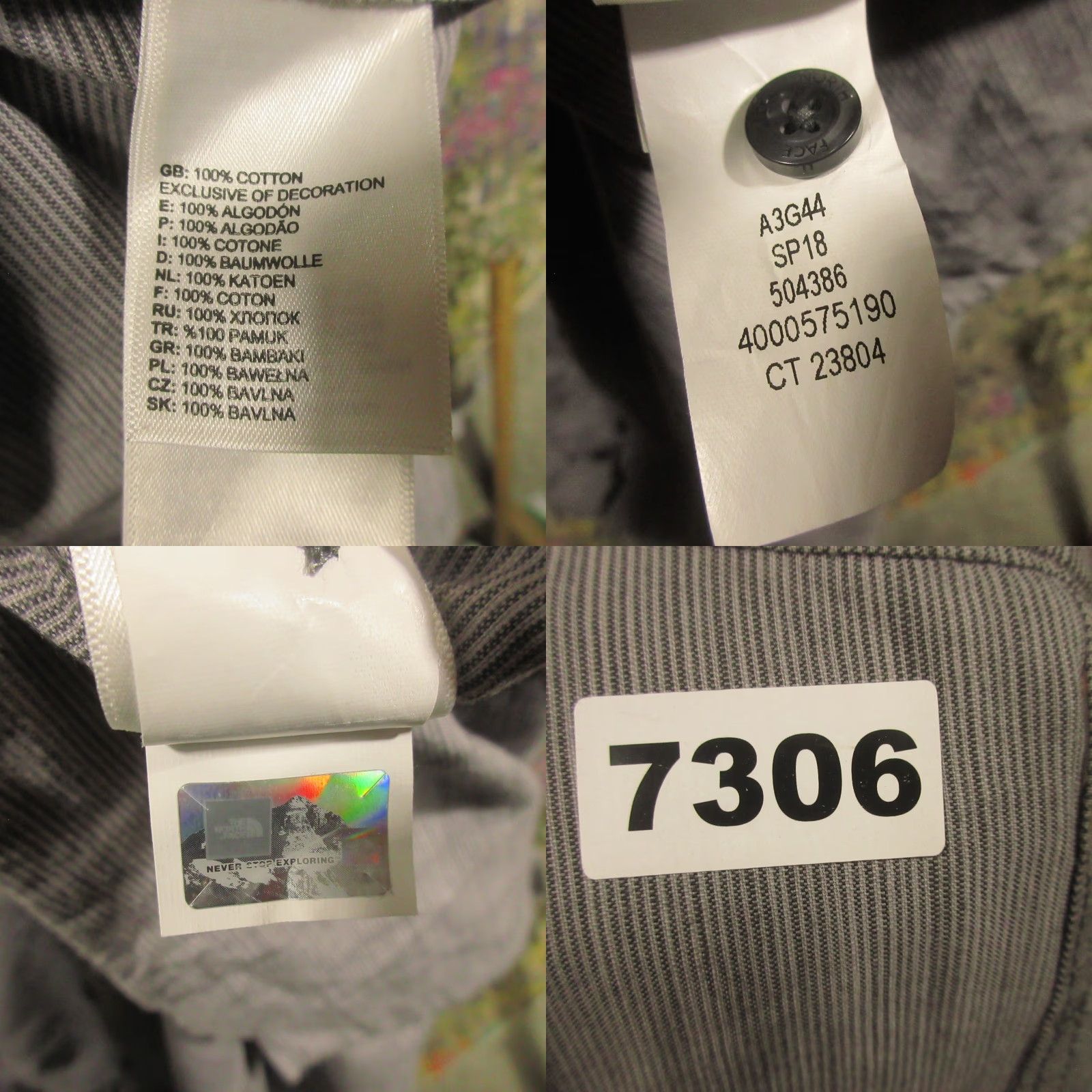 The North Face The North Face Shirt Mens L Gray Striped Short Sleeve Button Up Front Pocket Regular Fit Size US L / EU 52-54 / 3 - 8 Thumbnail