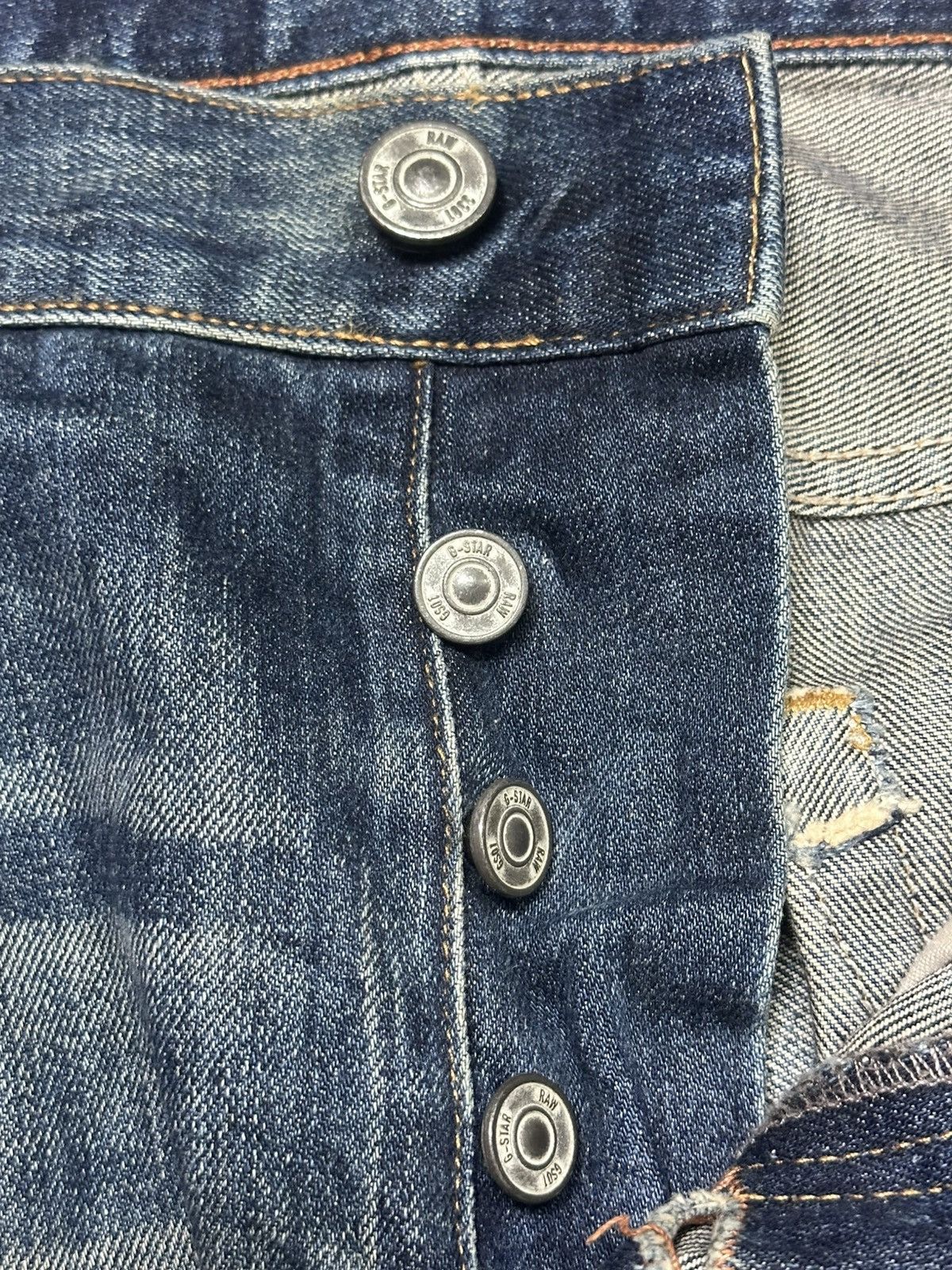 G-Star G-Star Raw 3301 Slim Fit Denim Jeans Vintage Faded Mud Wash Size US 34 / EU 50 - 12 Thumbnail