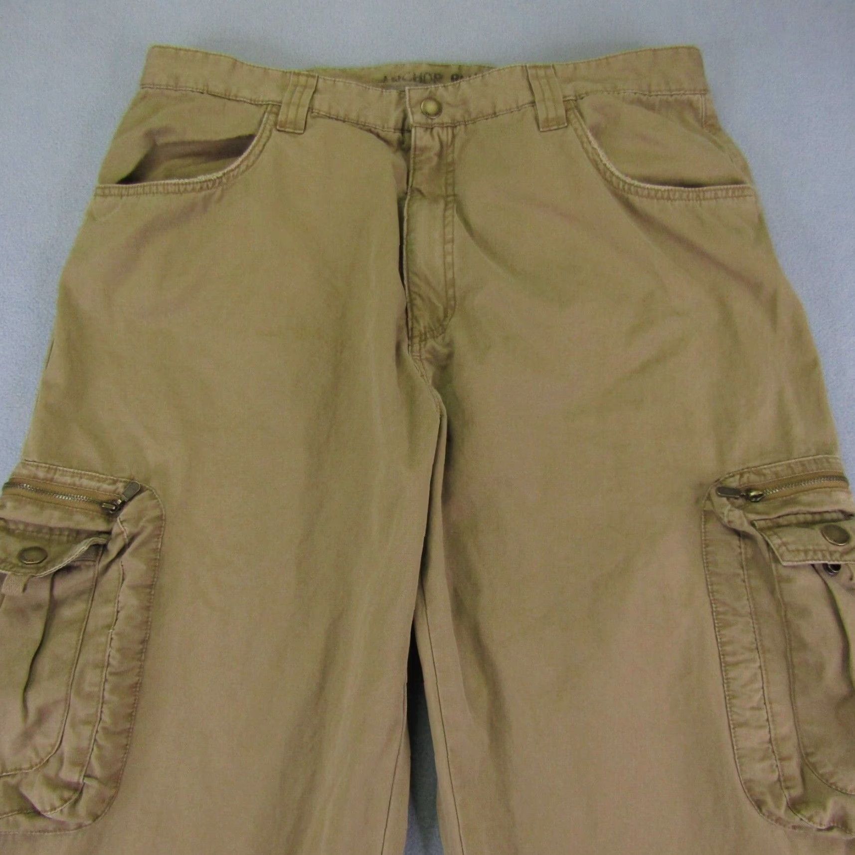 Anchor Blue VINTAGE Anchor Blue Cargo Pants Mens 38x30 Brown Baggy Grunge Wide-Leg Y2K Size US 37 - 2 Thumbnail