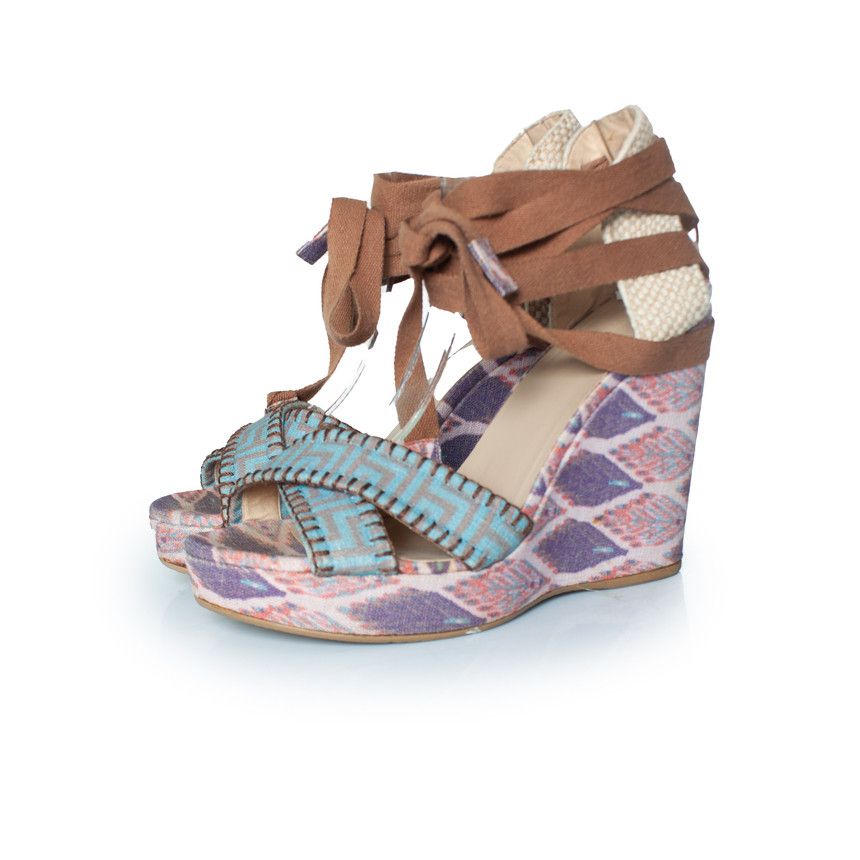 Stuart Weitzman Stuart Weitzman, ethnic printed wedge sandals Size US 8 / IT 38 - 1 Thumbnail