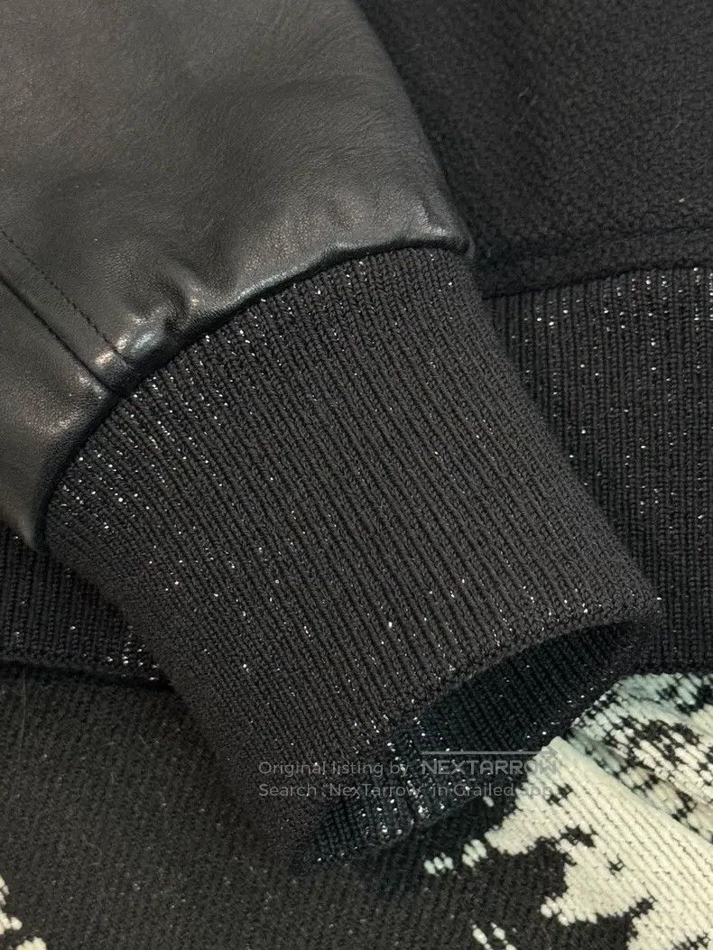 Saint Laurent Paris Saint Laurent Paris Leather Sleeve Patchwork Baseball Jack Size XXS / US 00 / IT 34 - 2 Thumbnail