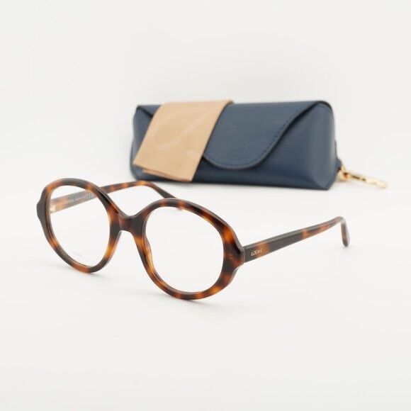 Loewe Loewe LW50077I 052 Eyeglasses Havana 52mm Round Frame Size ONE SIZE - 10 Thumbnail