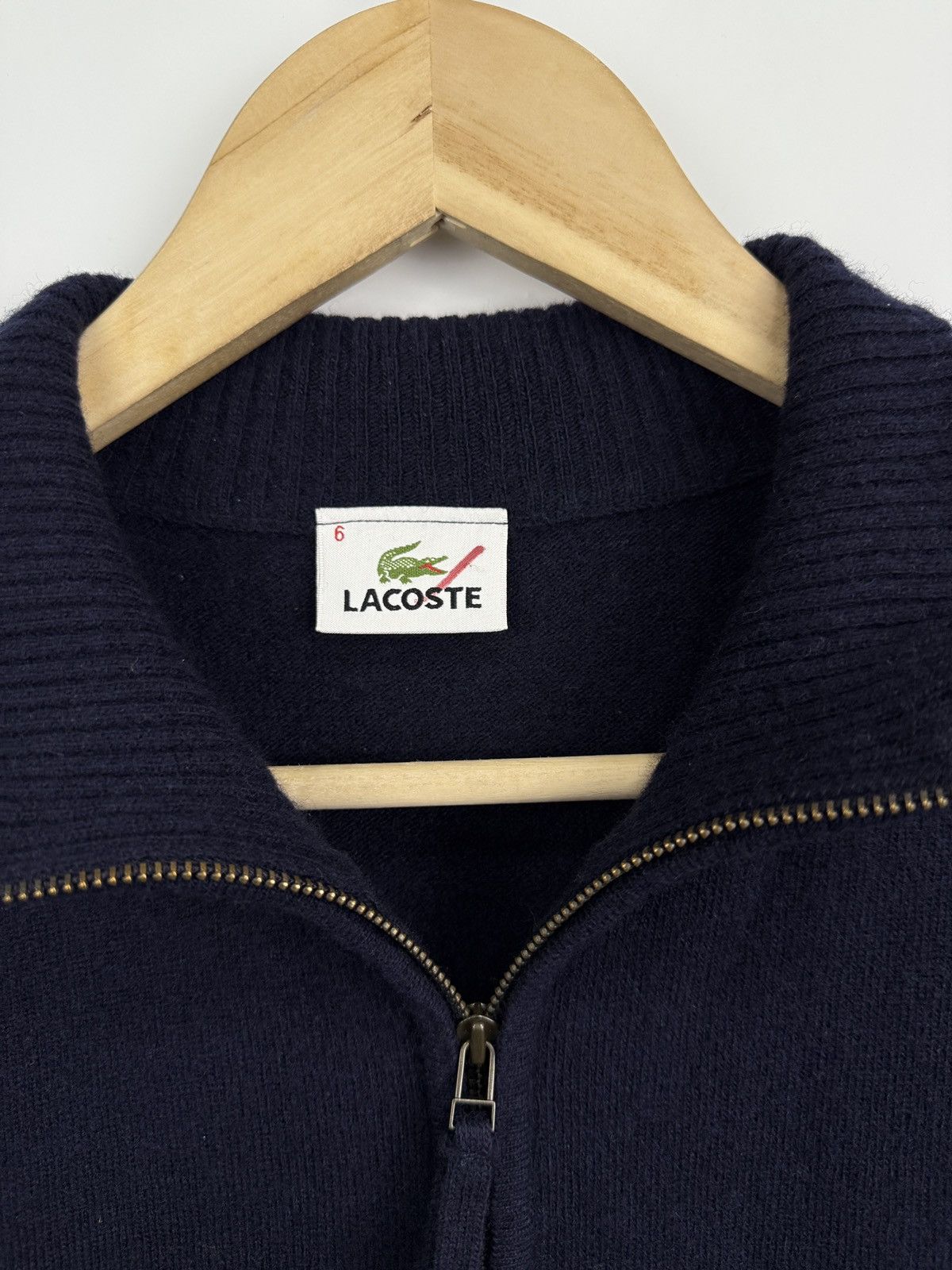 Lacoste 🇫🇷 Vintage 90s Lacoste Wool Sweater Made in France Woolmark Size US XL / EU 56 / 4 - 5 Thumbnail