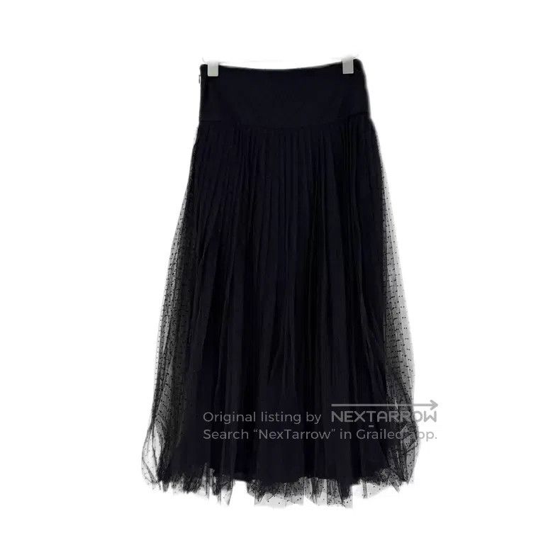 Dior Dior Black polk dotted gauze skirt Size 24" / US 00 / IT 34 - 2 Thumbnail