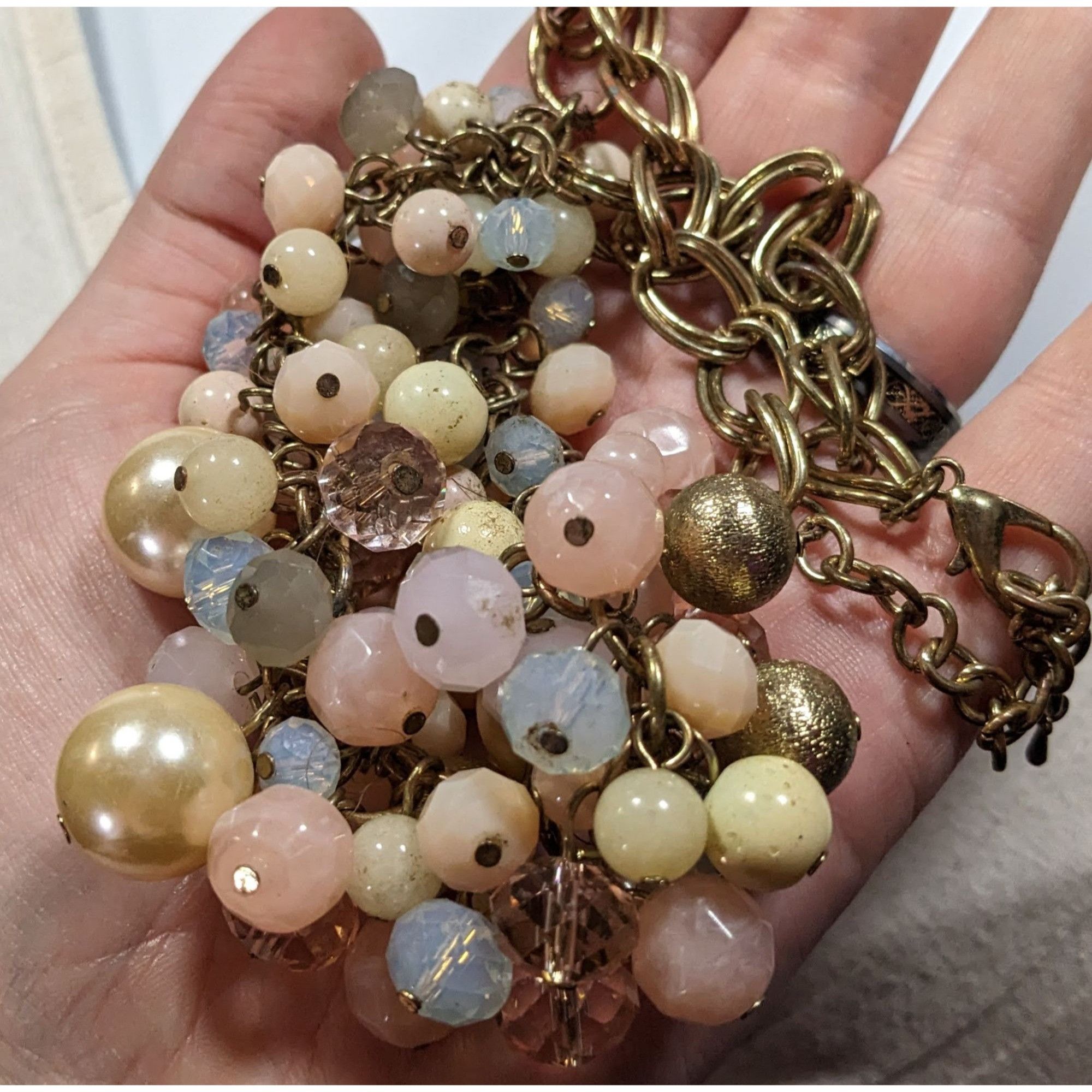 Other Retro Coquette Glam Pastel Beaded Cluster Necklace Size ONE SIZE - 5 Thumbnail