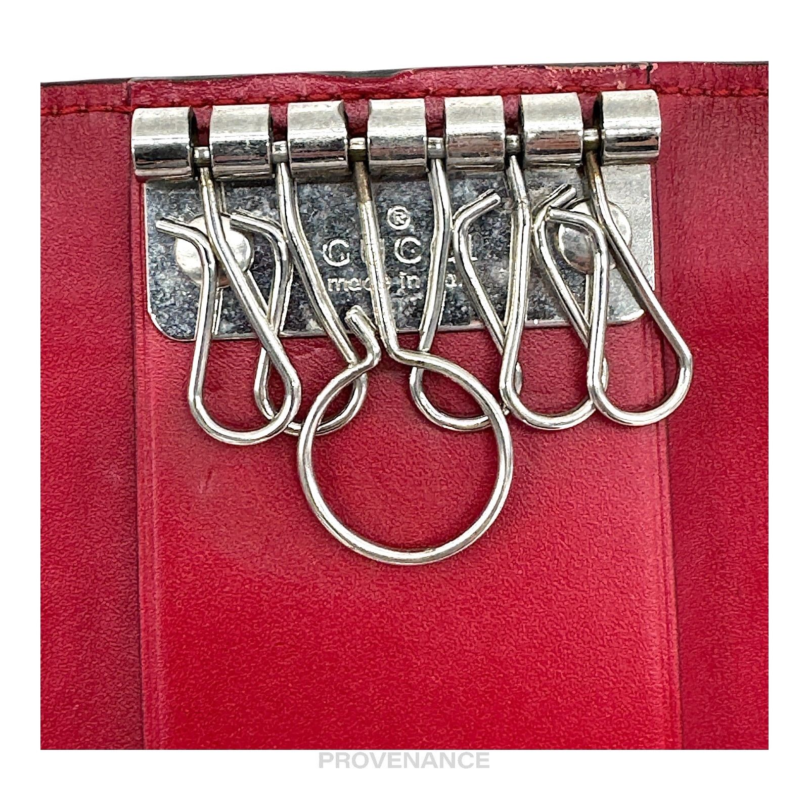 Gucci 🔴 Gucci GG Web 6 Key Holder - Red Guccissima Leather Size ONE SIZE - 8 Thumbnail