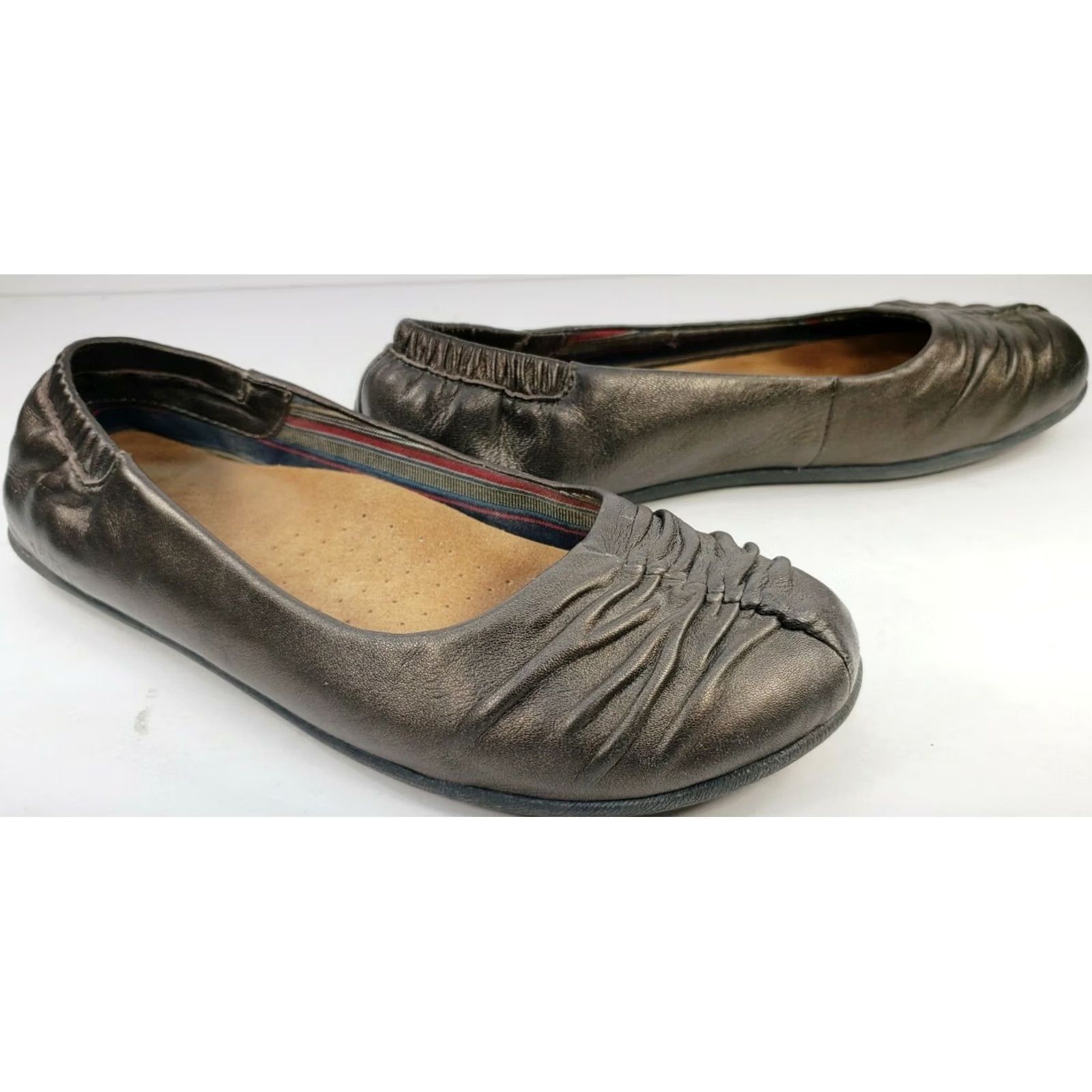 Taos Taos Ballet Flats Women's Size 7M Bronze Gathered Leather Front Superior Insoles Size US 7 / IT 37 - 5 Thumbnail