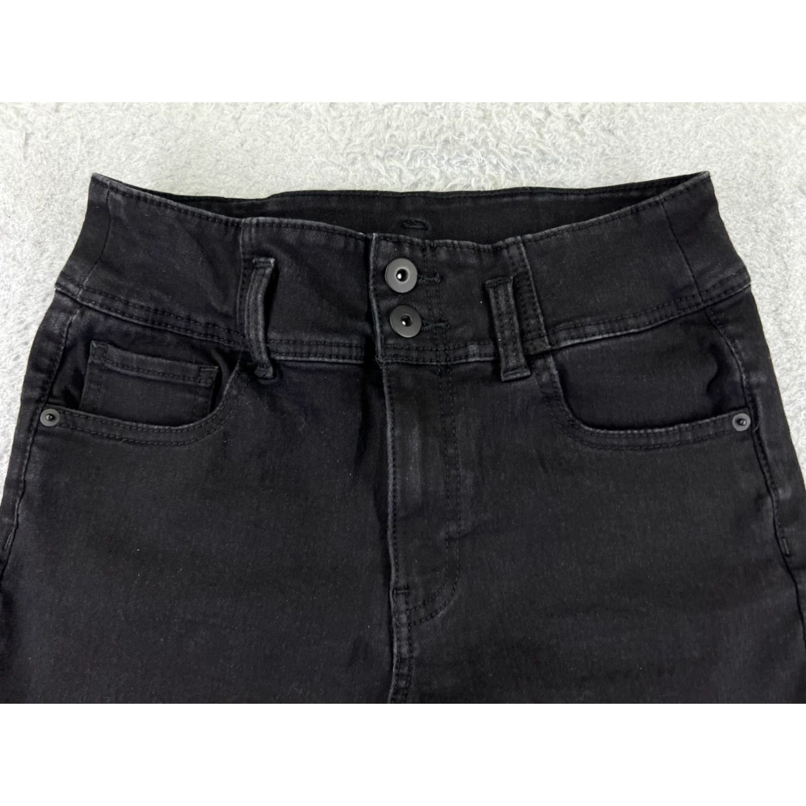Vintage No Boundaries Jeans Women Black Denim 26x23 High Rise Crop Straight Leg 11 Regular 5-Pocket Cowboy Southwestern Designer Vintage No Size 32" / US 10 / IT 46 - 4 Thumbnail