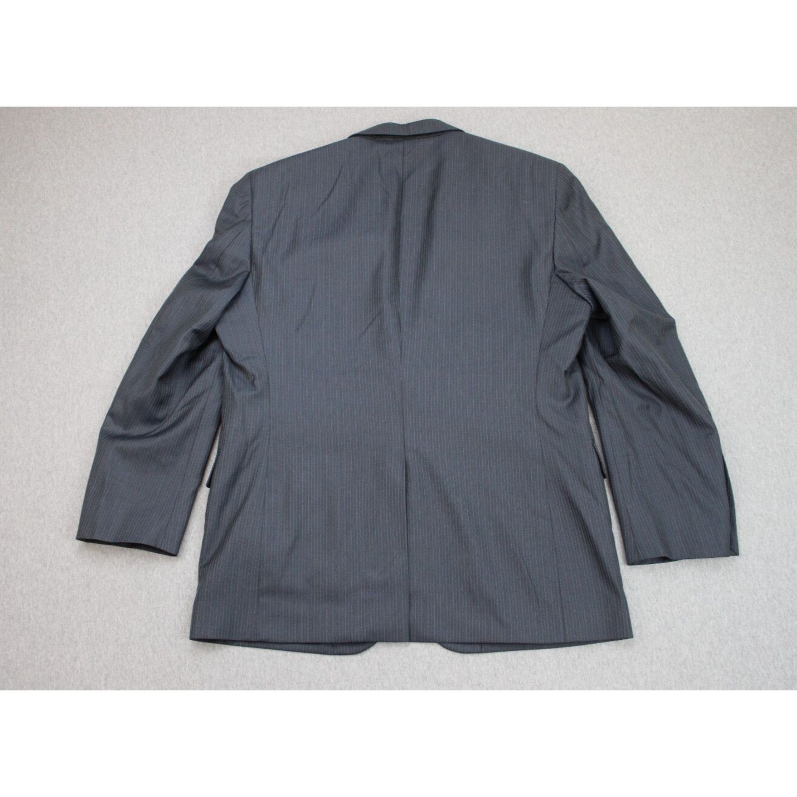 Jos. A. Bank Jos A Bank Blazer Mens 42R Gray Striped Lined 2 Button Suit Size 42R - 2 Thumbnail