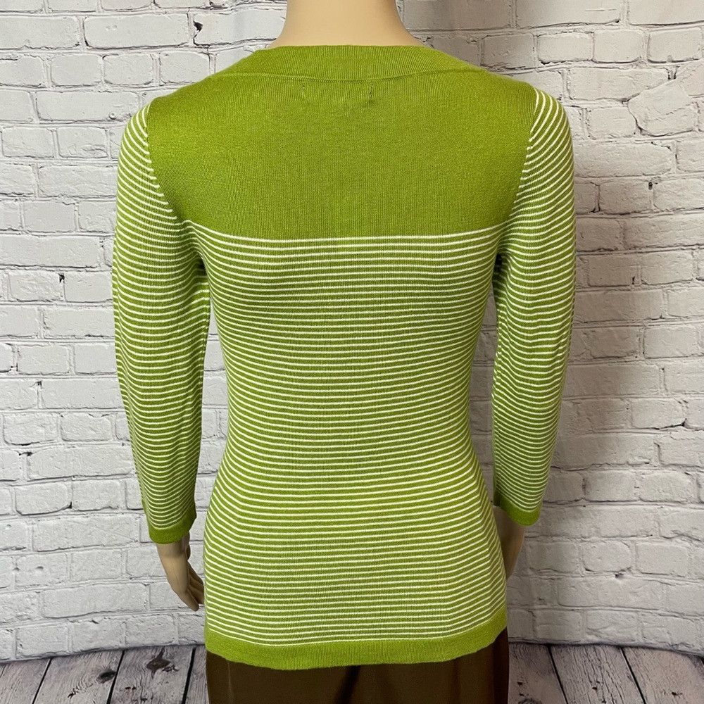 Banana Republic NWT New Banana Republic Green White Cotton Beaded Square Ne Size XS / US 0-2 / IT 36-38 - 4 Thumbnail