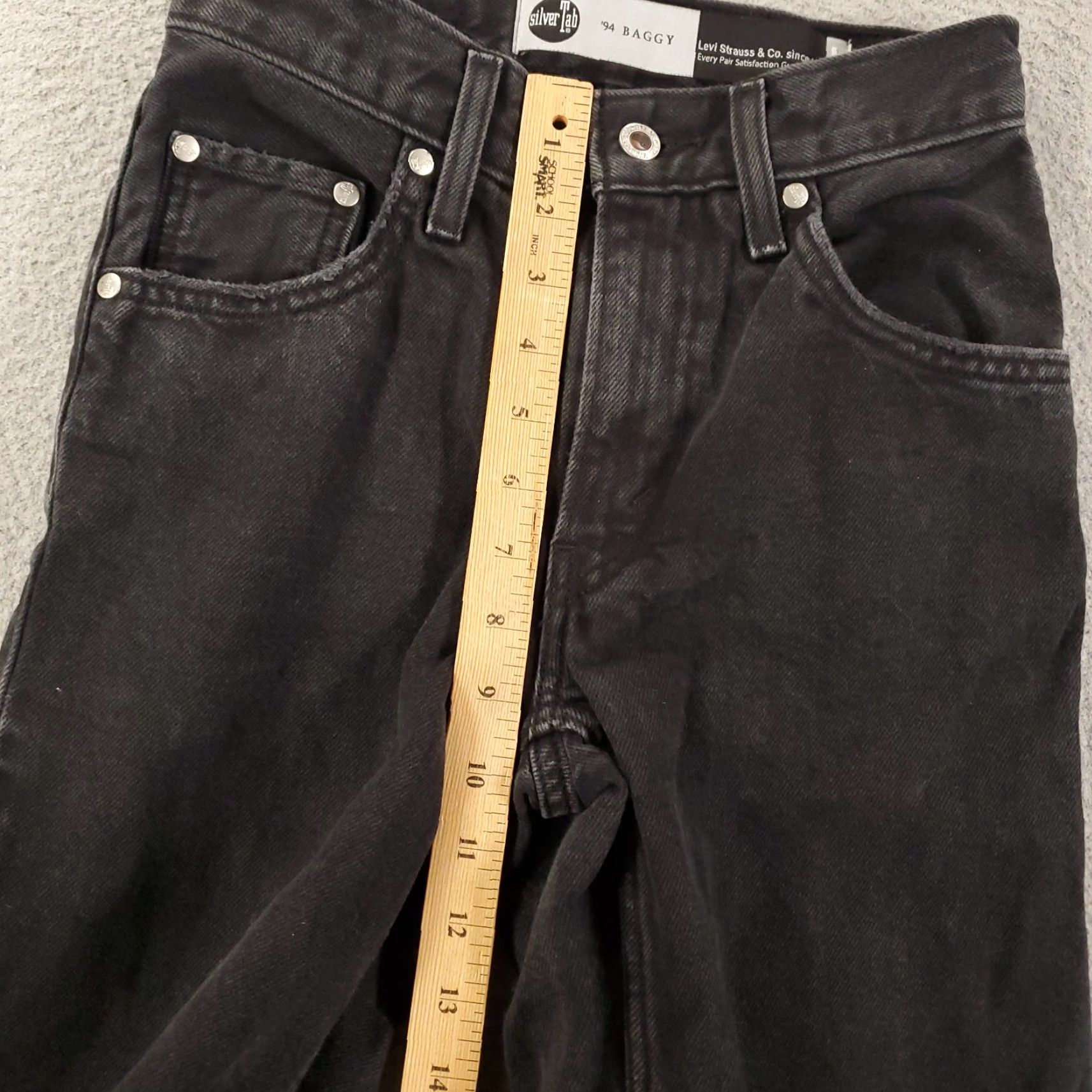 Vintage VINTAGE Silvertab Jeans 24x31 Black Distressed 90s Levis Silvertab Slim Baggy Relaxed Women’s Jeans Size 42" / US 20 - 5 Thumbnail
