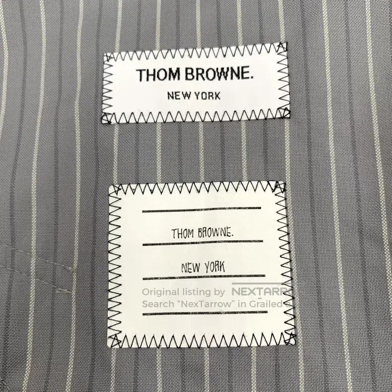 Thom Browne Thom Browne Light gray striped wool collar with single but Size XS / US 0-2 / IT 36-38 - 6 Thumbnail