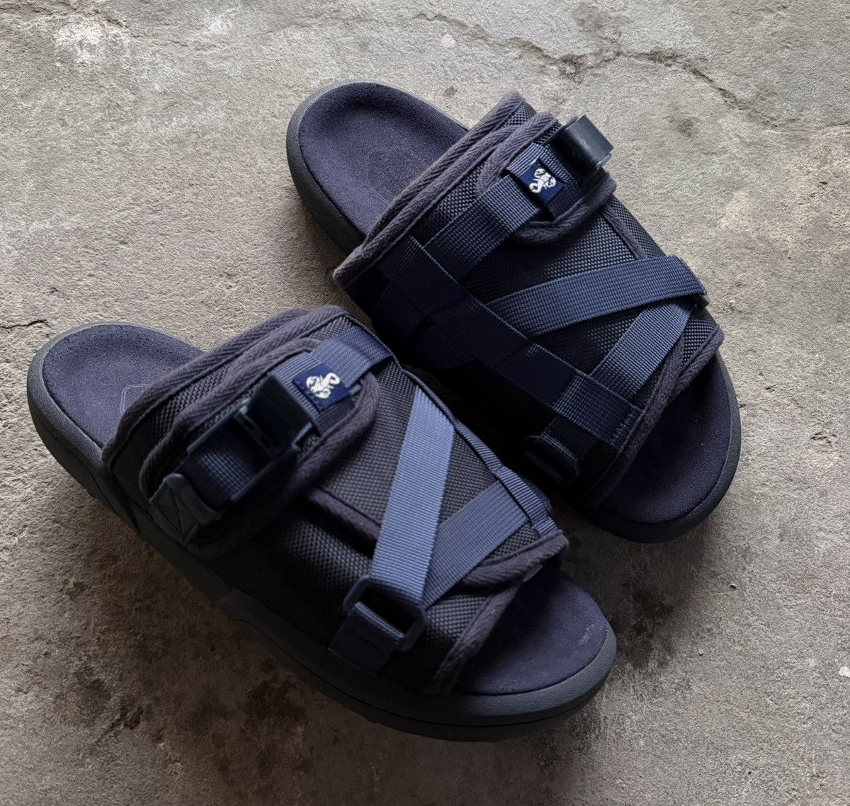 Visvim Visvim Christo 2-Tone Sandals Black/Navy | Grailed