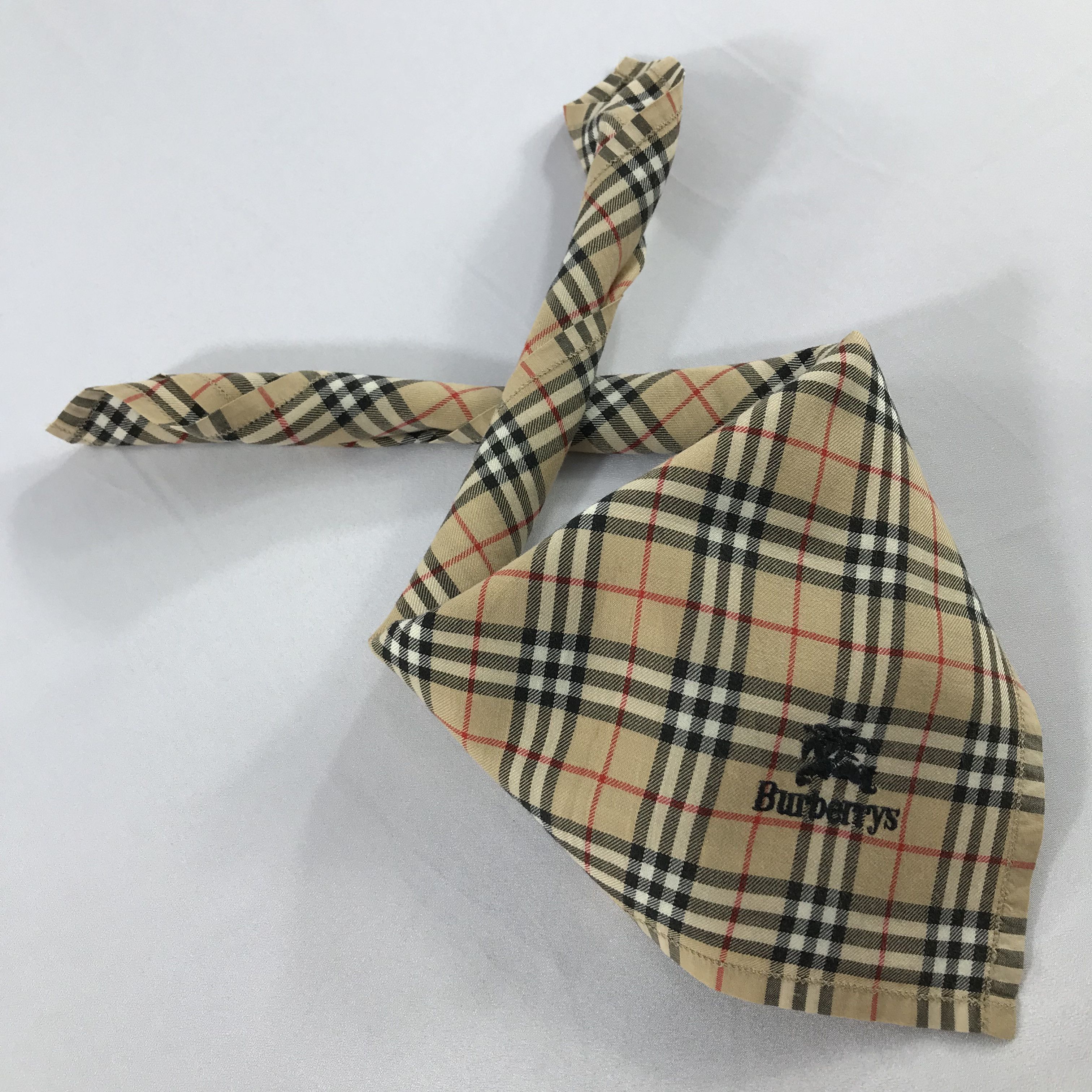 Burberry × Vintage Burberry Bandana / Handkerchief / Neckerchief -S2406 Size ONE SIZE - 4 Thumbnail