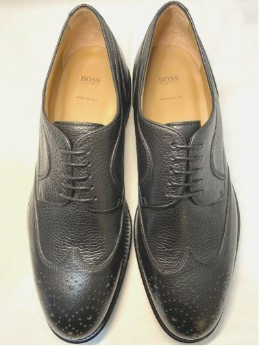 Hugo Boss BOSS Eden Wingtip Black Derby Lug Men's UK 8.5 Size US 10 / EU 43 - 2 Thumbnail