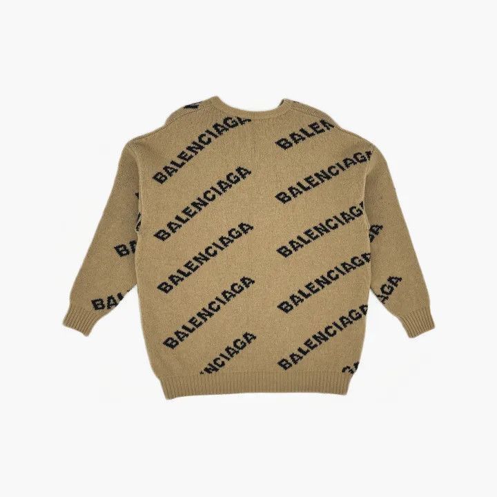 Balenciaga Balenciaga Balenciaga Logo Knit Sweater in Beige -2507 Size US XS / EU 42 / 0 - 1 Thumbnail