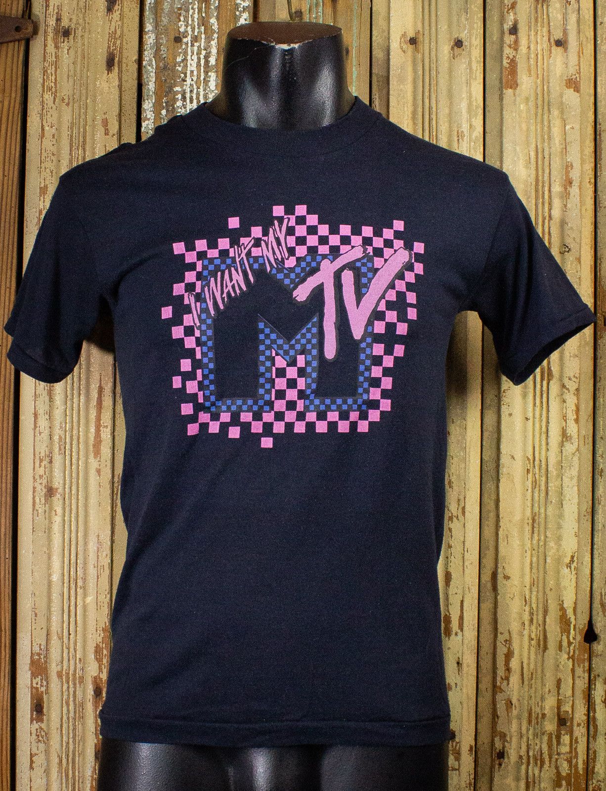 image of Vintage I Want My Mtv Graphic T Shirt 80's in Black, Men's (Size Small)