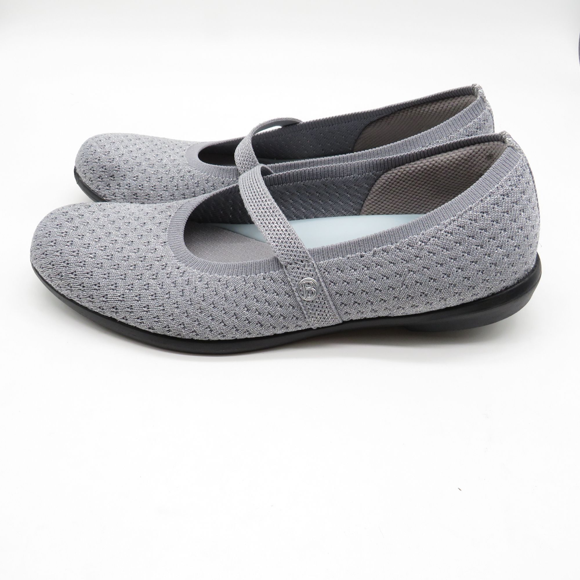 Other Lifestride Women's Grey Knit Mary Jane Flats By Bzees Size 8 Size US 8 / IT 38 - 5 Thumbnail