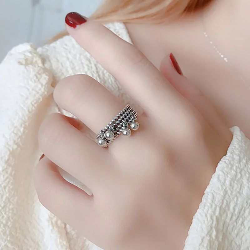 Jewelry × Vintage Beads Pendant Tassel Open Ring Size ONE SIZE - 1 Thumbnail
