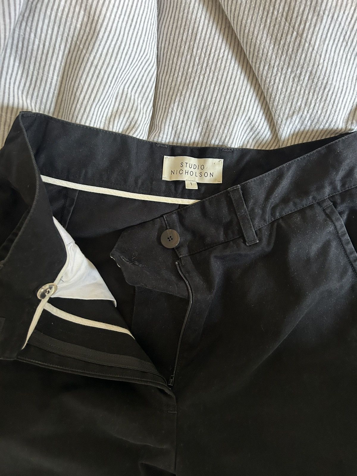 Studio Nicholson Studio Nicholson Meavy High Waisted Cotton Straight Pants Size 29" - 4 Thumbnail