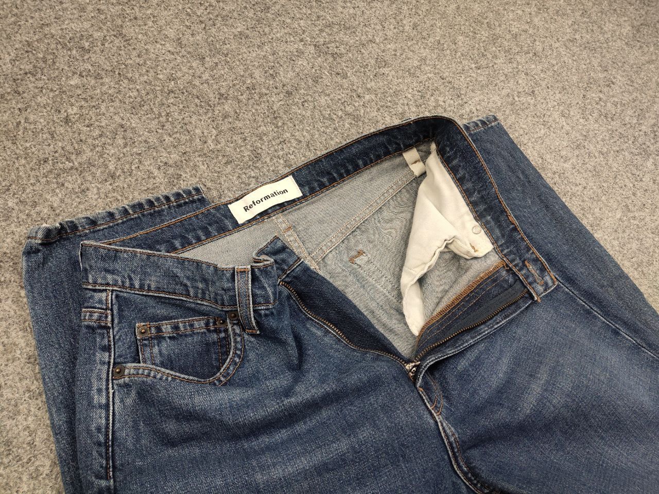 Reformation Reformation Julia High USA Made Design Blue Denim Jeans Size 29" - 10 Thumbnail