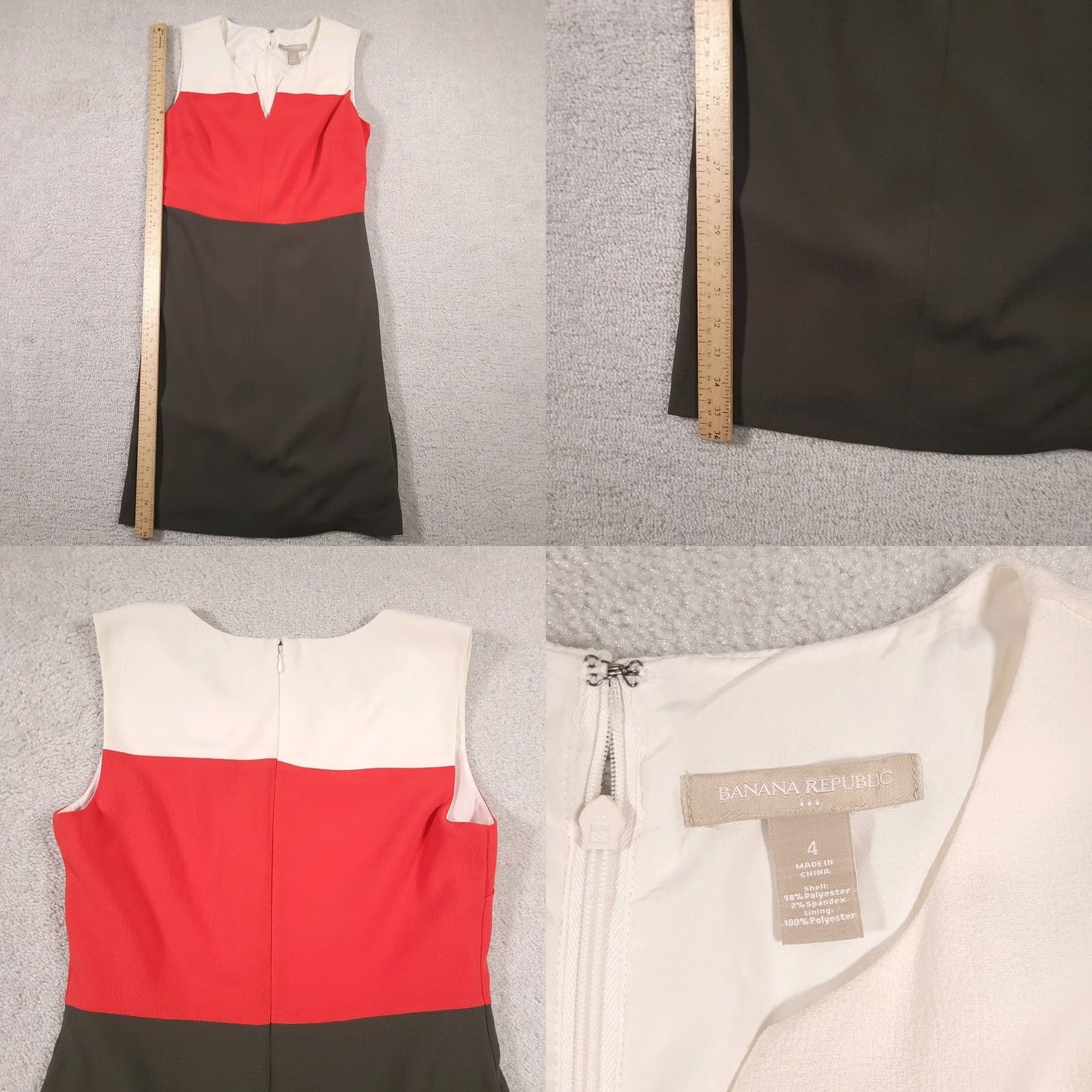 Banana Republic Banana Republic Dress Women’s 4 Colorblock Sleeveless V-Neck Knee Length Lined Dress Size S / US 4 / IT 40 - 8 Thumbnail