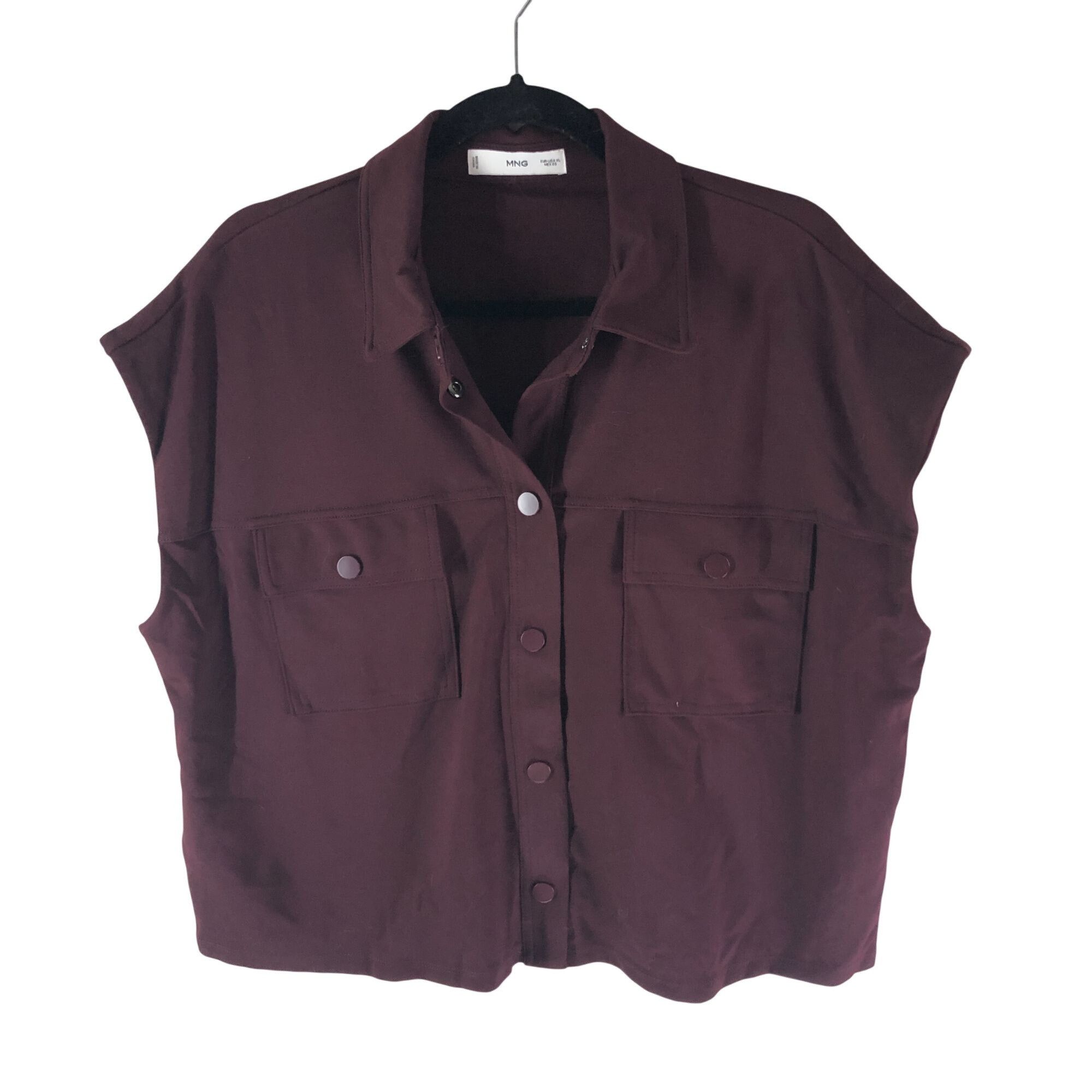 Other MNG Mango Womens Vest Snap Button Pockets Burgundy XL Size XL / US 12-14 / IT 48-50 - 1 Thumbnail