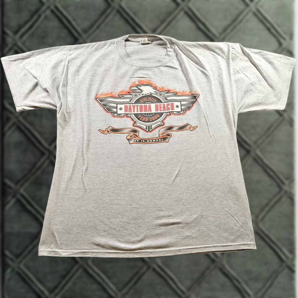Jerzees VINTAGE Jerzees Daytona Beach Bike Week Shirt Mens XL Gray Short Sleeve Graphic Print Double-Sided 59th Annual 2000 T-Shirt Size US XL / EU 56 / 4 - 1 Thumbnail