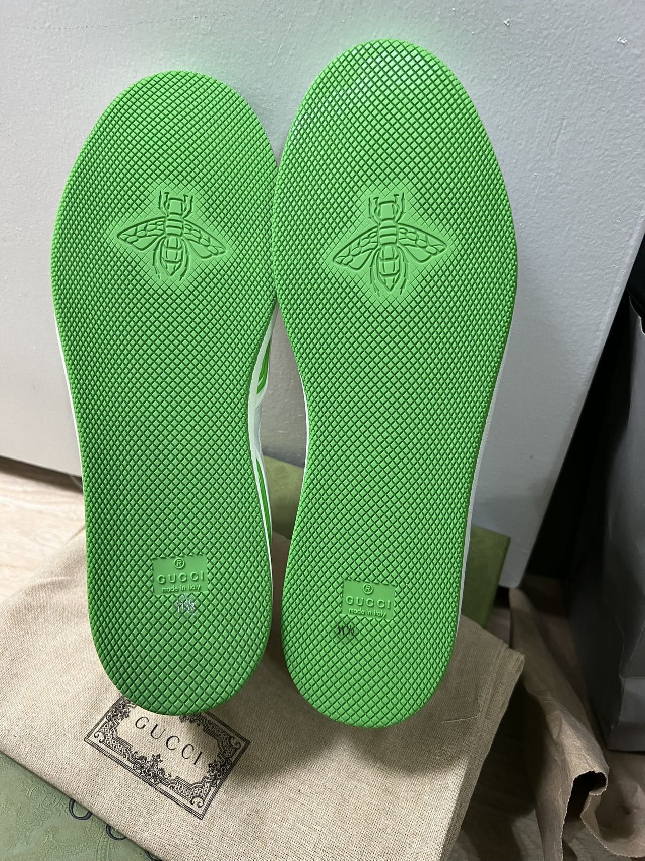 Gucci MEN Gucci Basket Low White Demetra Green Size US 12 / EU 45 - 8 Thumbnail