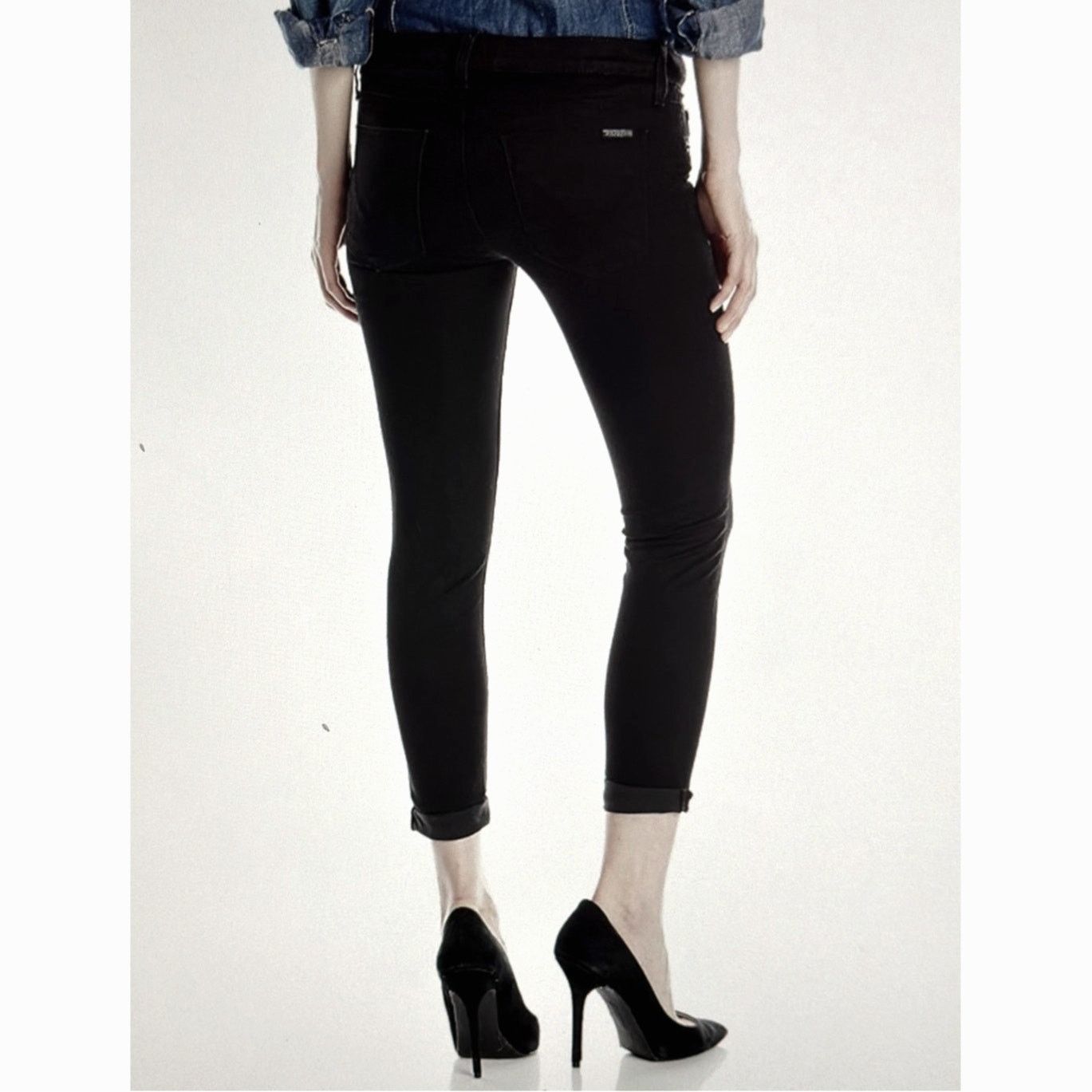 Hudson Hudson Harkin Super Skinny Crop Jean Cuff Black Knight 29 Size 29" - 4 Thumbnail