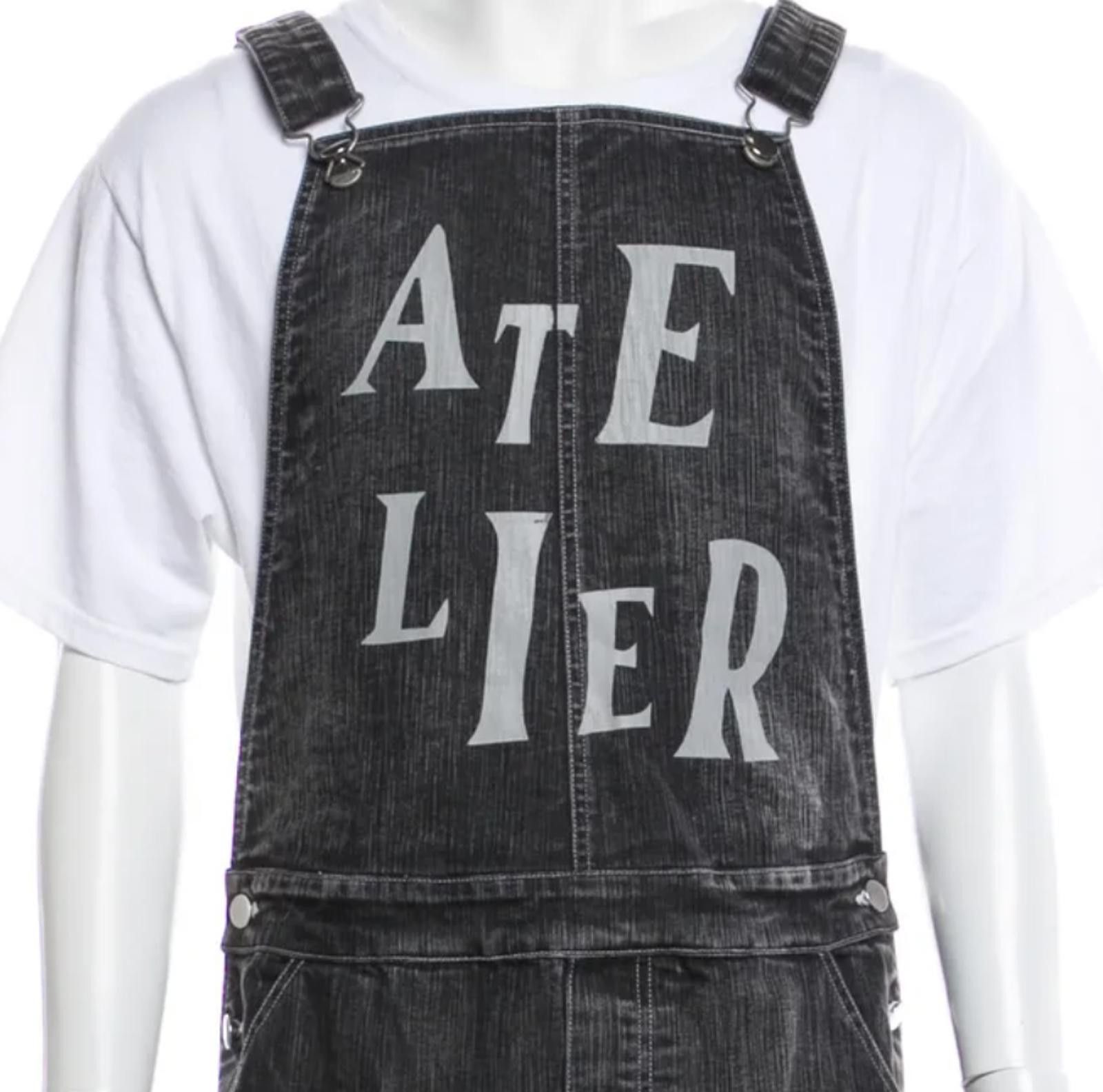Other Market grey graphic print denim overalls Size: M Size US 32 / EU 48 - 2 Thumbnail