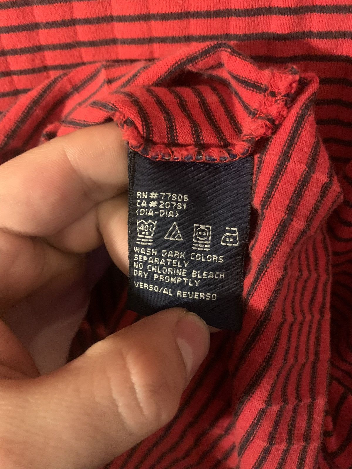 Tommy Hilfiger Tommy Hilfiger thick red and red striped t-shirt Size US L / EU 52-54 / 3 - 4 Thumbnail