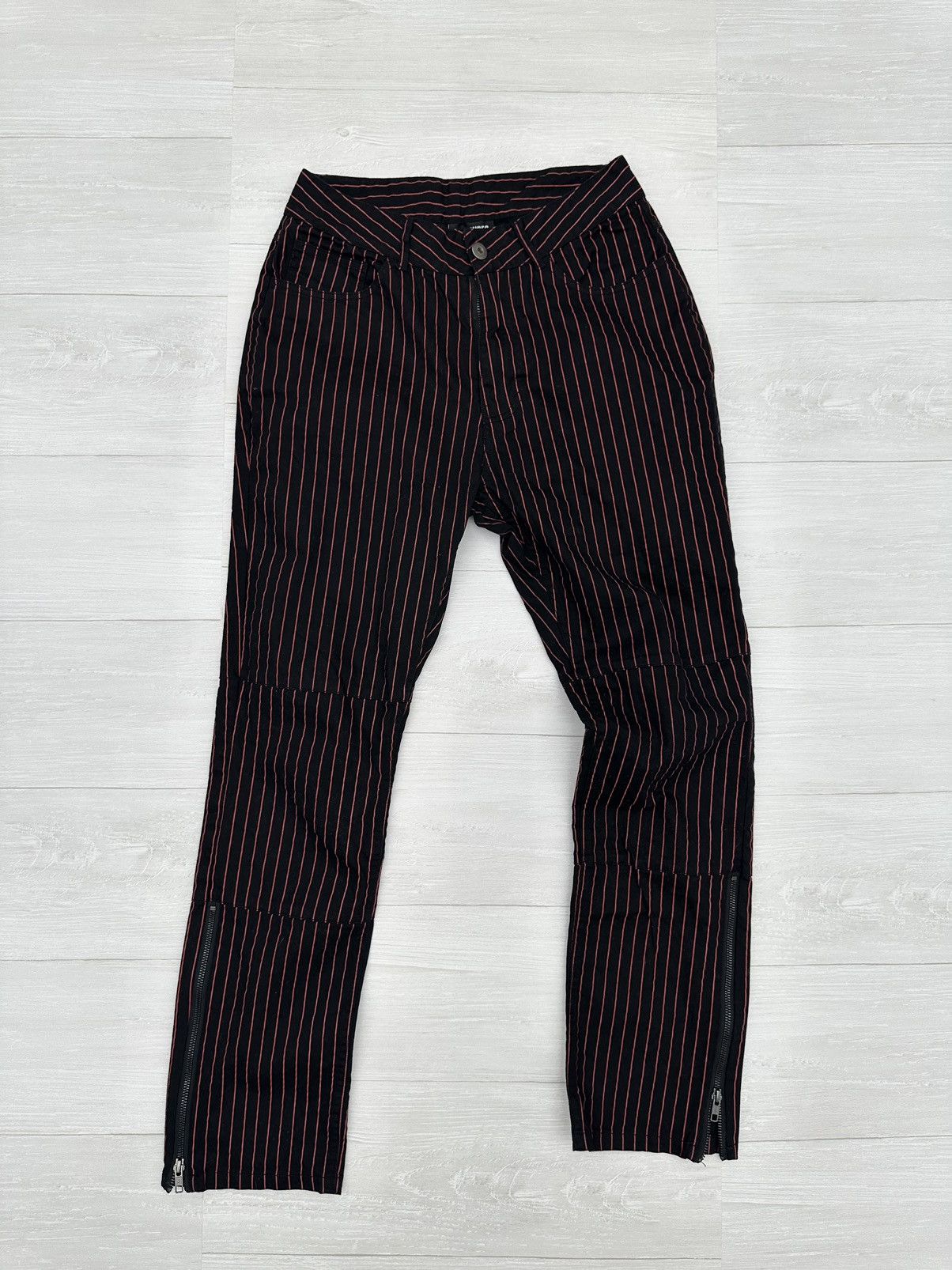 Pleasures Pleasures Black + Red Ankle Zip Punk / Grunge Pants Sz. 30 Size US 30 / EU 46 - 2 Thumbnail