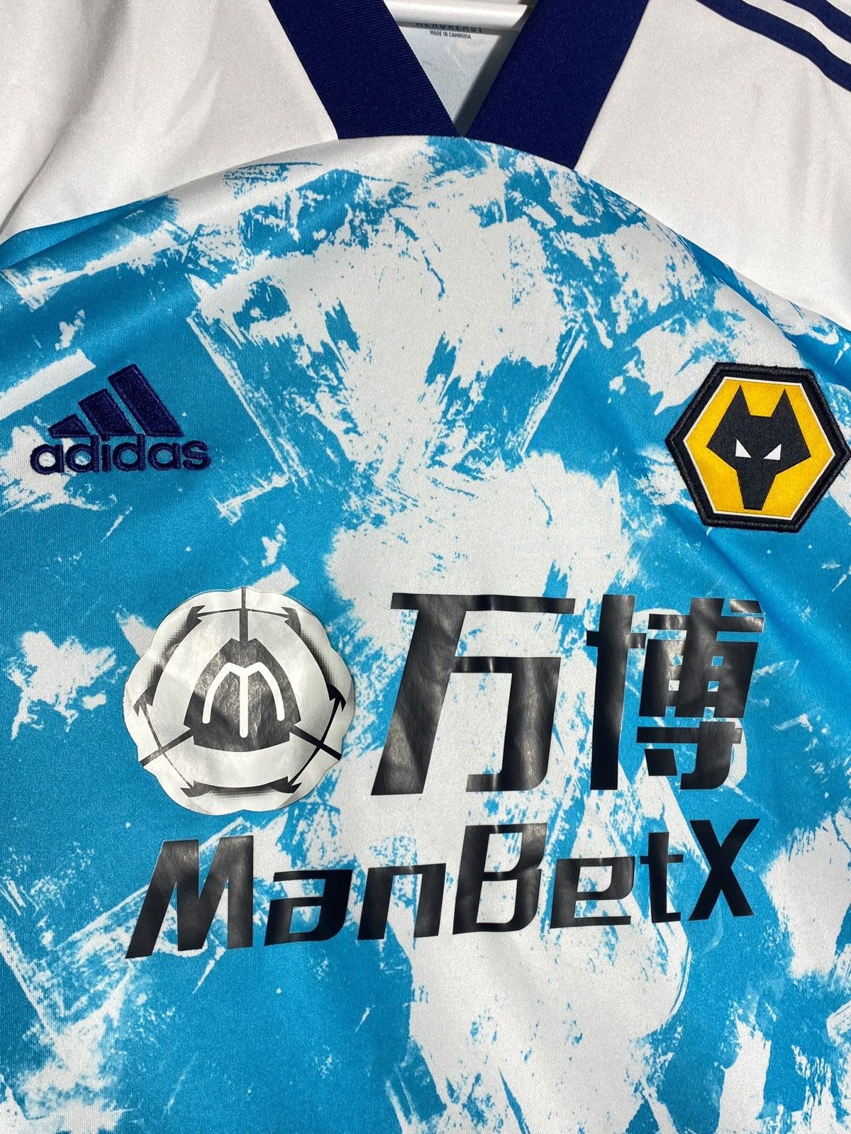 Adidas 🔥 ADIDAS WOLVES JERSEY BLUE SPLATTER FUTURE RAVE XL Size US XL / EU 56 / 4 - 4 Thumbnail