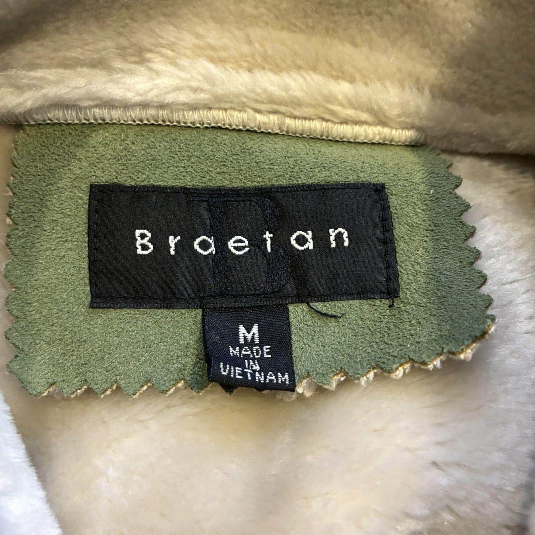 Penn VINTAGE Braetan Coat Womens M Green Faux Suede Fur Collar Boho Hippie 80s 90s 70s 60s Vintage Basic Jacket Pockets Collared Fall Winter Size M / US 6-8 / IT 42-44 - 7 Thumbnail