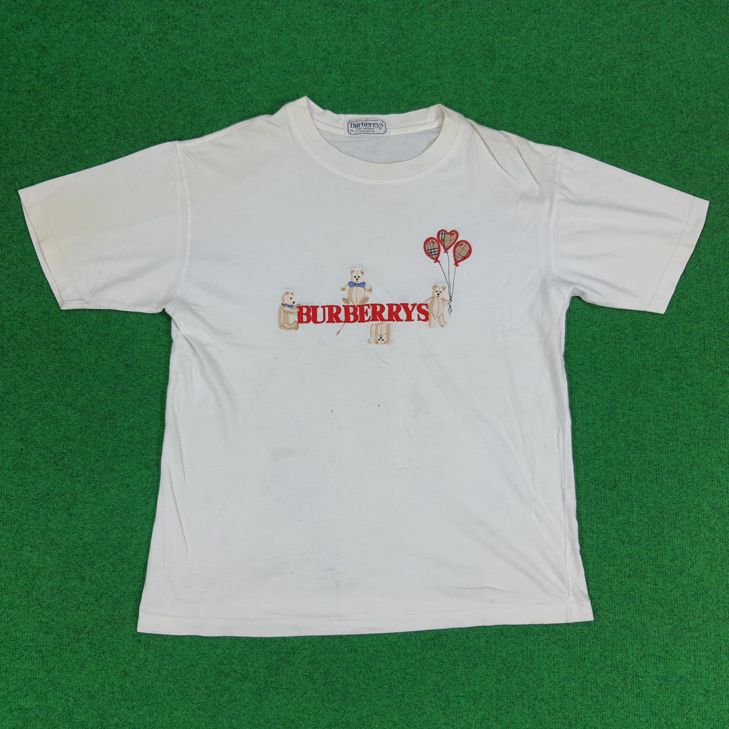 Burberry × Vintage Vintage Burberrys Spell Out Embroidered Bear Tshirt Size US L / EU 52-54 / 3 - 1 Thumbnail