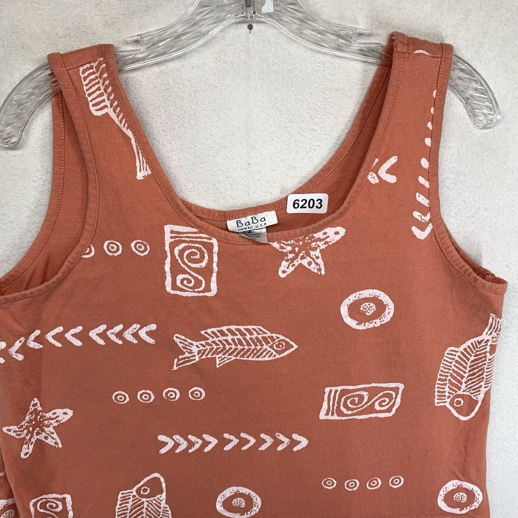 Vintage VINTAGE Baba Women's Tank Dress All Over Print Size Medium Boho Beach Festival Summer Cotton Size M / US 6-8 / IT 42-44 - 3 Thumbnail