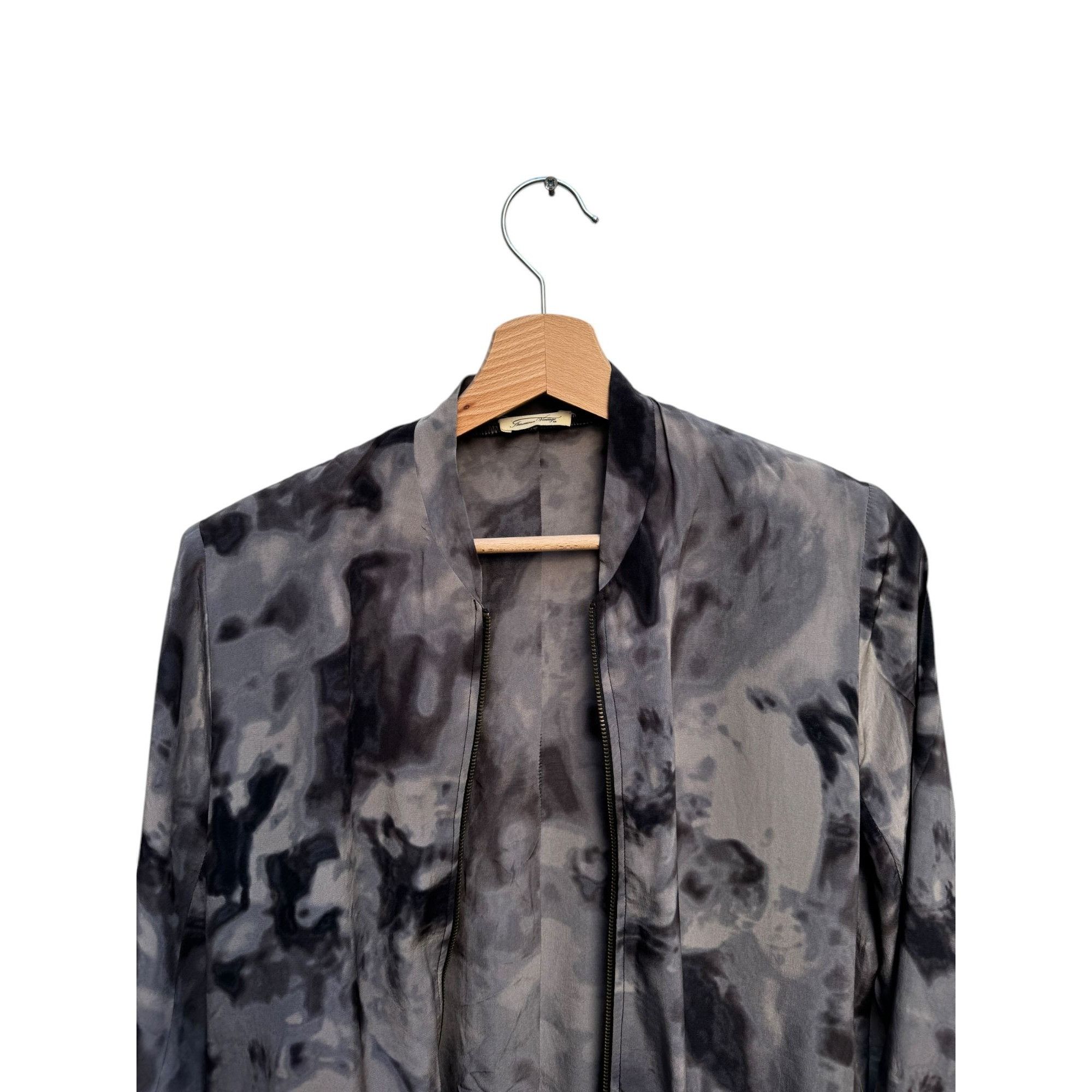 Vintage American Vintage Smoked Grey Silk Jacket Size S Size S / US 4 / IT 40 - 2 Thumbnail
