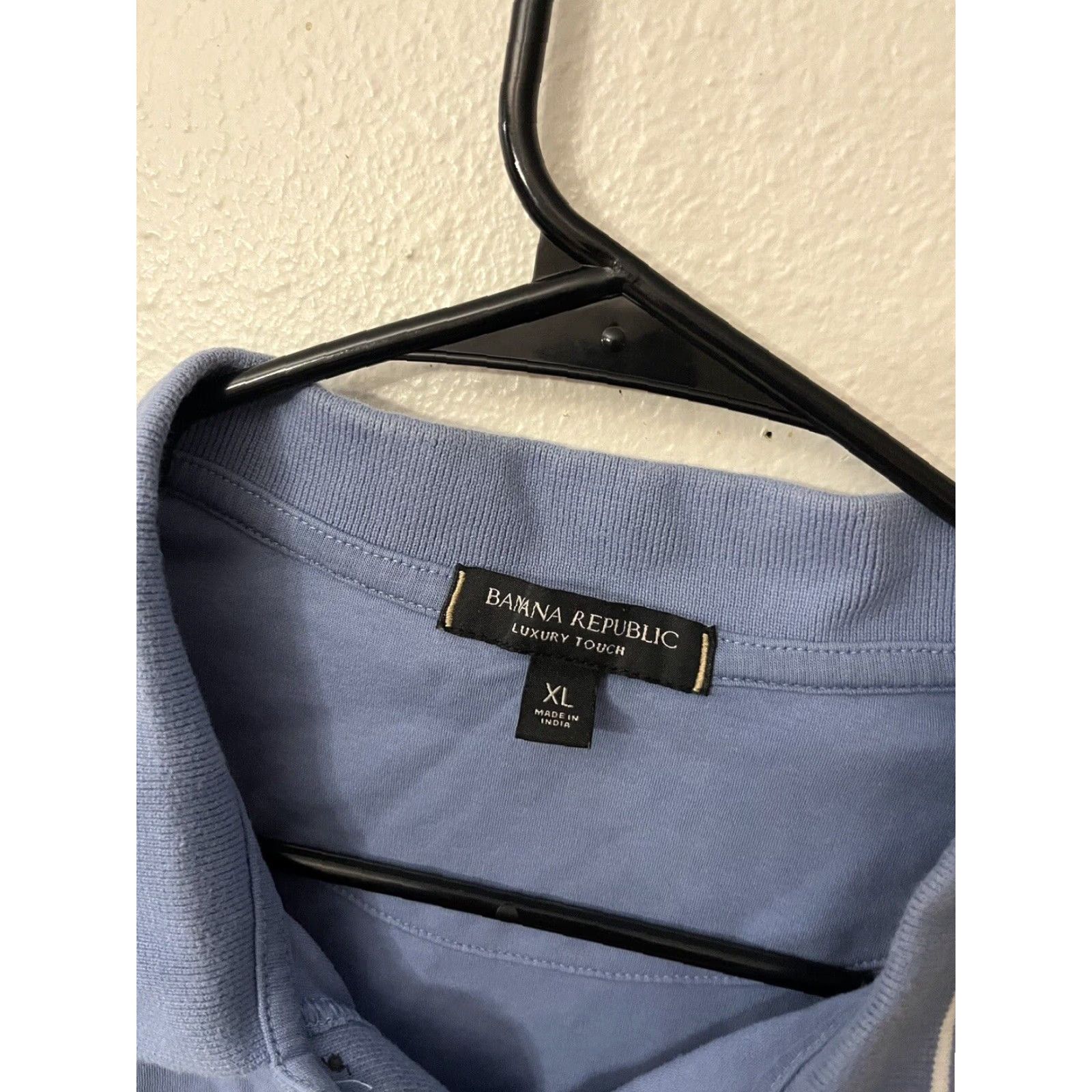 Banana Republic Banana Republic Blue Herringbone Polo Shirt Mens XL Short Sleeve Slim Fit Size US XL / EU 56 / 4 - 3 Thumbnail