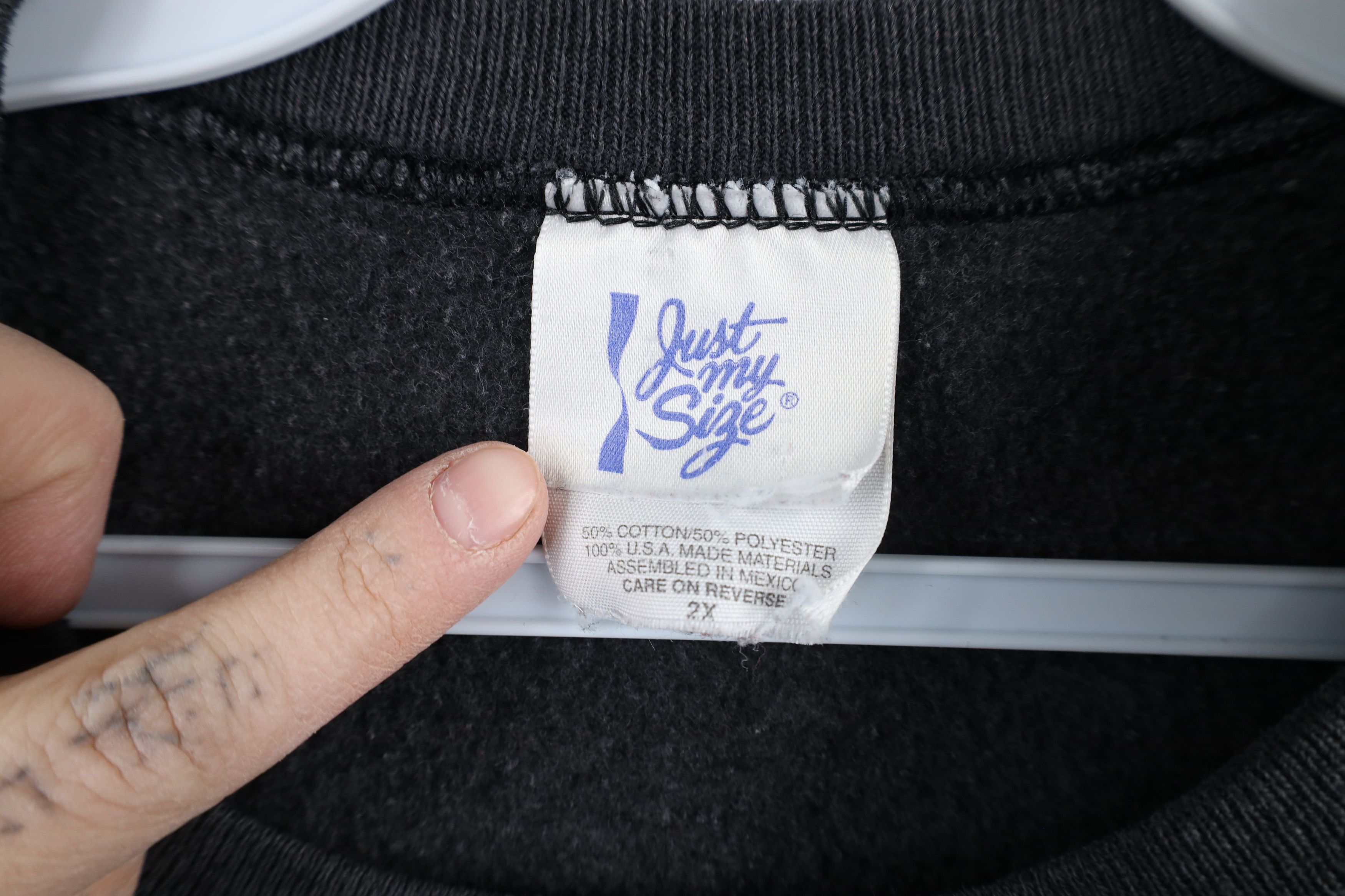 Vintage Vintage 90s Streetwear Faded Blank Crewneck Sweatshirt Black Size XXL / US 16-18 / IT 52-54 - 4 Thumbnail