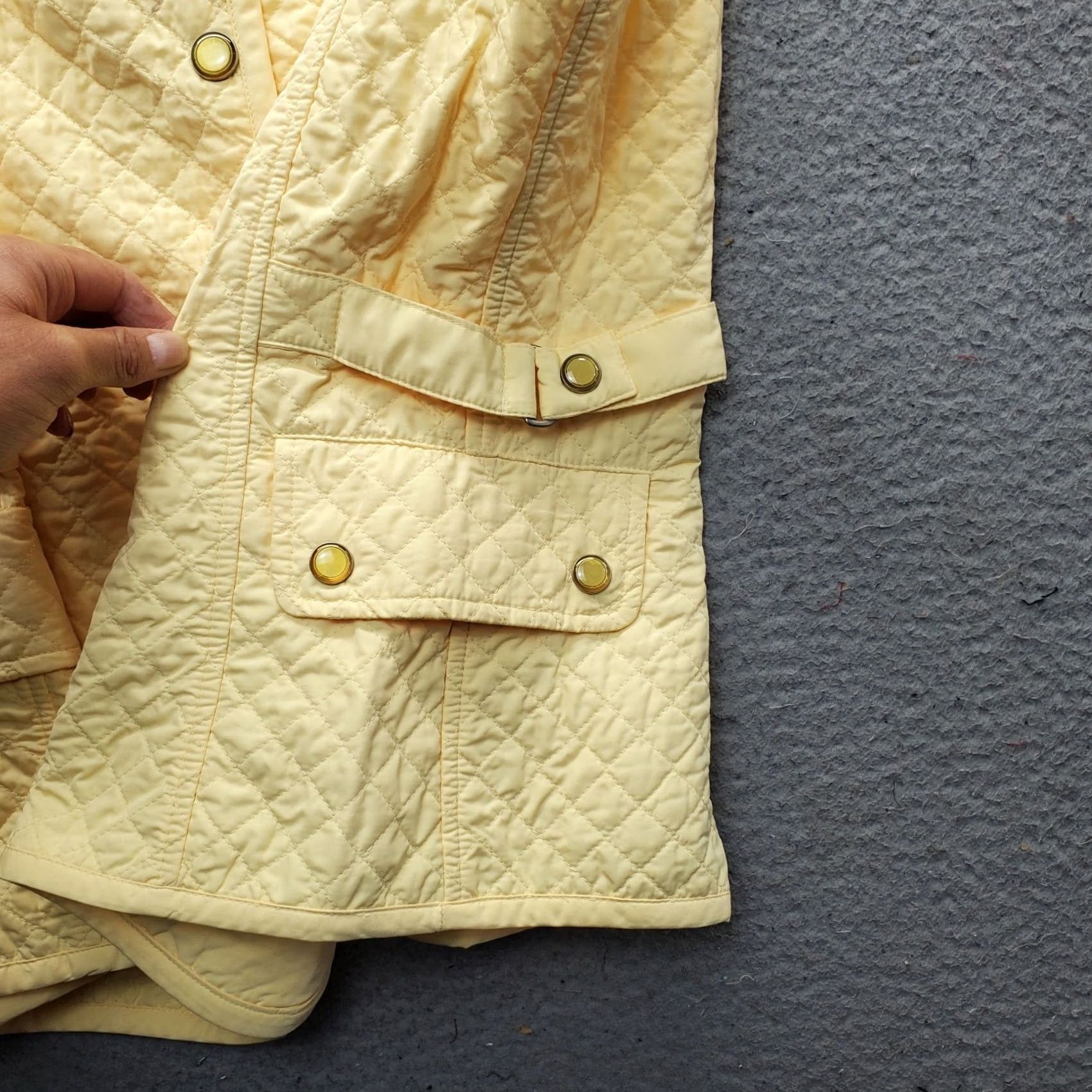 Talbots Talbots Quilted Vest Womens XL Yellow Lined Sleeveless Mock Neck Snap Button Shirt Size XL / US 12-14 / IT 48-50 - 7 Thumbnail