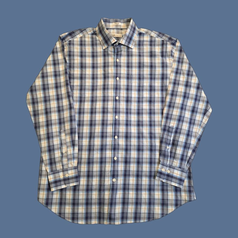 Peter Millar Peter Millar Shirt Button-Up Long Sleeve Blue Plaid Men's XL 100% Cotton Classic Preppy Size US XL / EU 56 / 4 - 1 Thumbnail