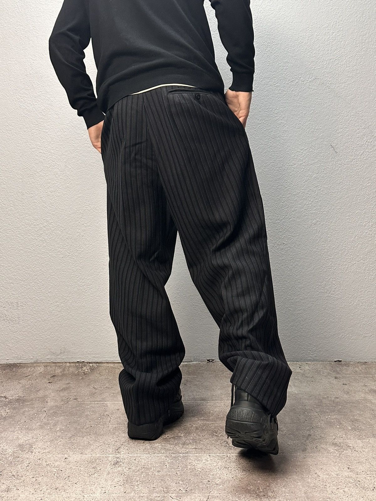 Marithe + Francois Girbaud Military 80s France Pleated Black Pants Avantgarde Style Size US 34 / EU 50 - 14 Thumbnail