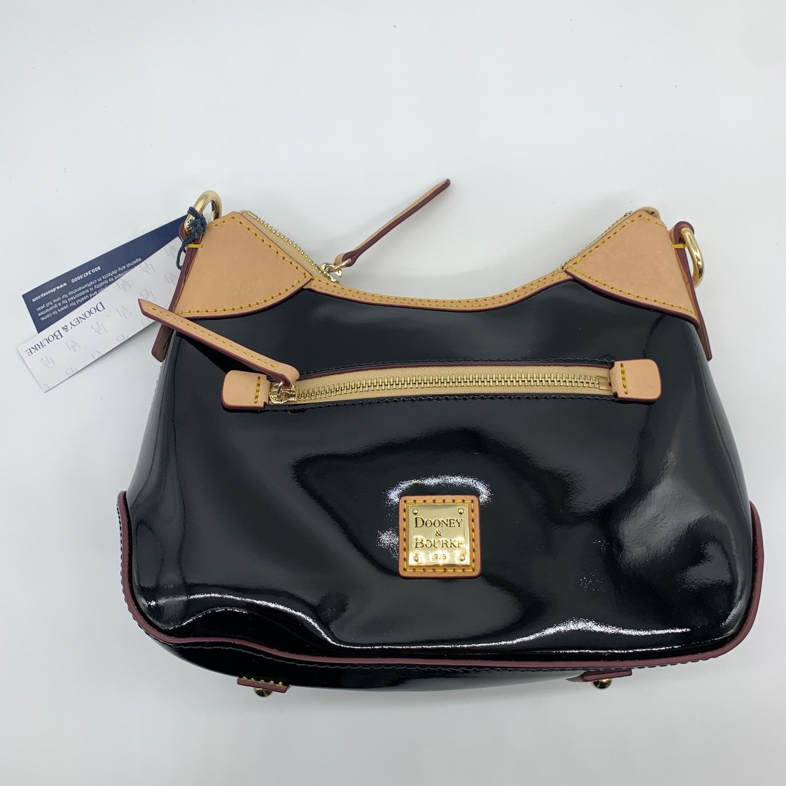Dooney & Bourke Dooney & Bourke Black Patent Leather Small Hobo Purse Size ONE SIZE - 2 Thumbnail